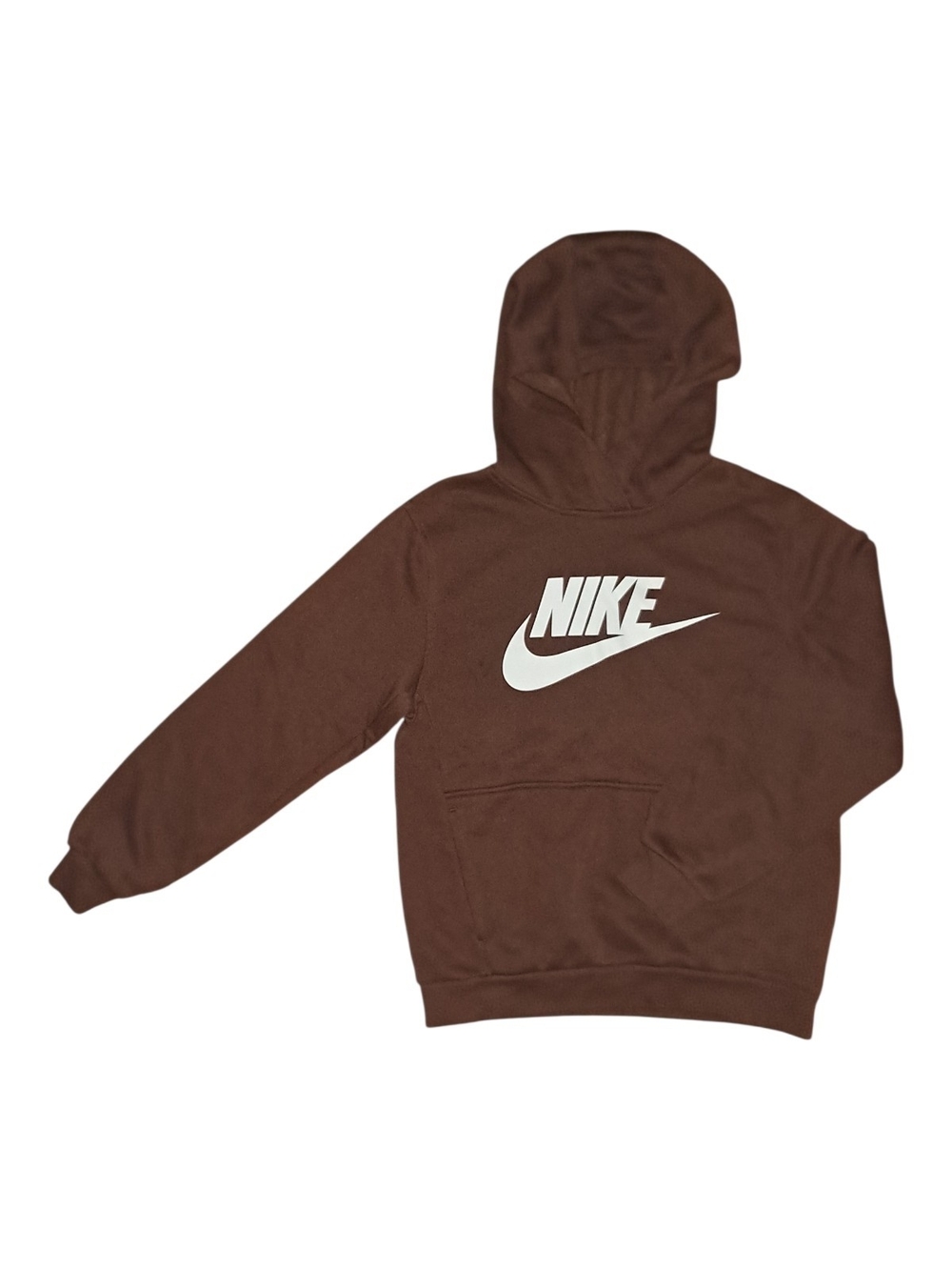 Nike Brown Hoodie with White Logo - Kids Sweatshirt